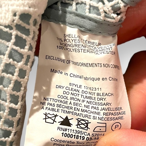 Tory Burch Pierce Embroidered Skirt | White + Mint Green Overlay Skirt Size 2 - Picture 8 of 9